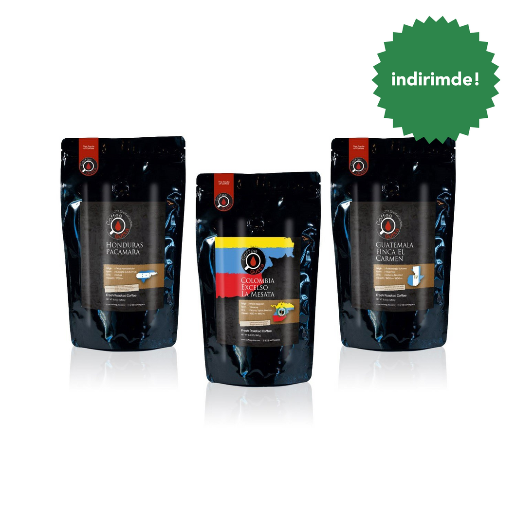3*250 Gr Yumuşak İçimli Filtre Kahve Seti - Coffee Gutta - The Route Of Coffee